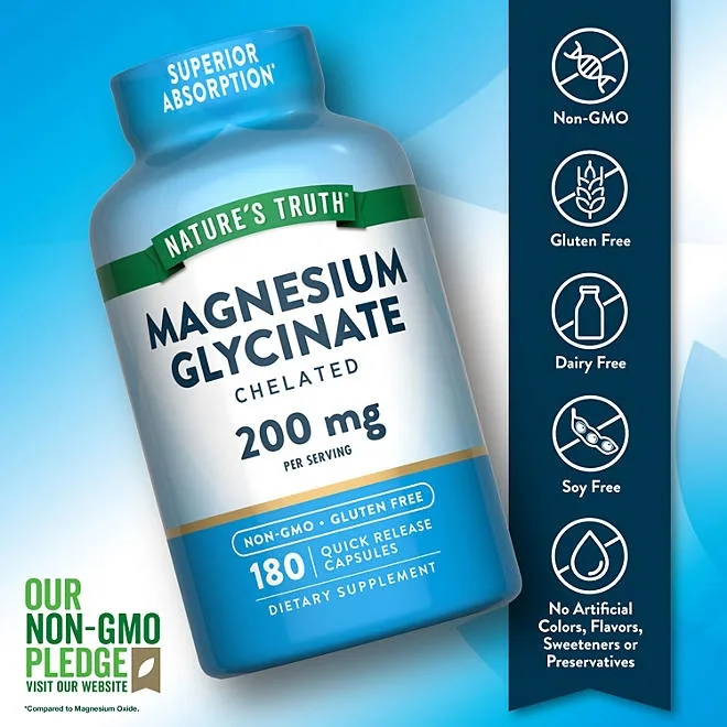 Nature's Truth Magnesium Glycinate Capsules, 200 mg, 180 ct. 5