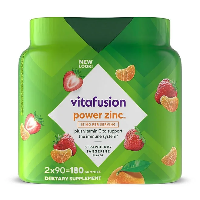Vitafusion Power Zinc Adult Gummies, Immune Support Dietary Supplement 90 ct., 2 pk. 2