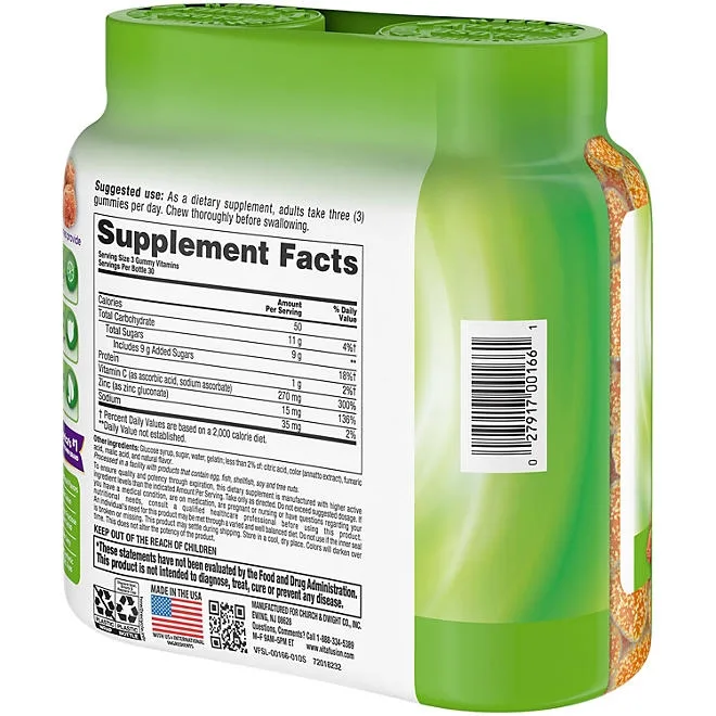Vitafusion Power Zinc Adult Gummies, Immune Support Dietary Supplement 90 ct., 2 pk. 4