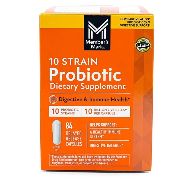 Member's Mark 10 Strain Probiotic Capsules, 84 ct. 2
