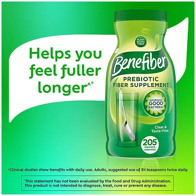 Benefiber Daily Prebiotic Fiber Supplement Powder, Unflavored, 28.9 oz. 5
