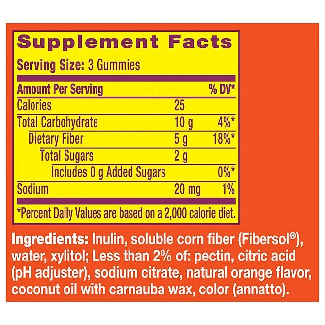 Metamucil Fiber Sugar-Free Gummies, Orange, 150 ct. 4