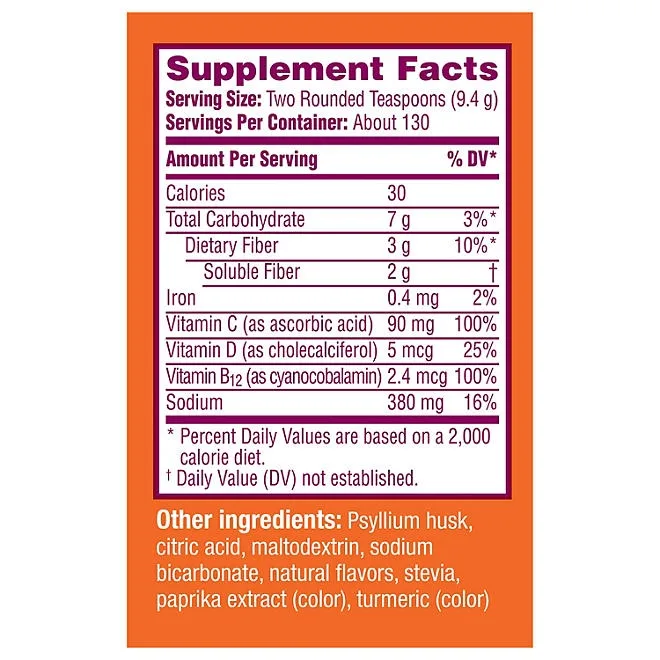 Metamucil Sparkling Fiber Powder, Citrus, 43oz. 3