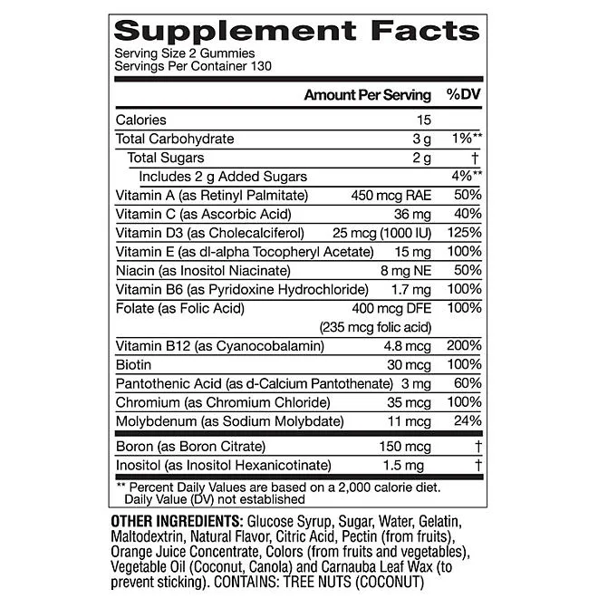 Member's Mark Adult Multivitamin Gummies, Assorted Fruit Flavors, 260 ct. 3