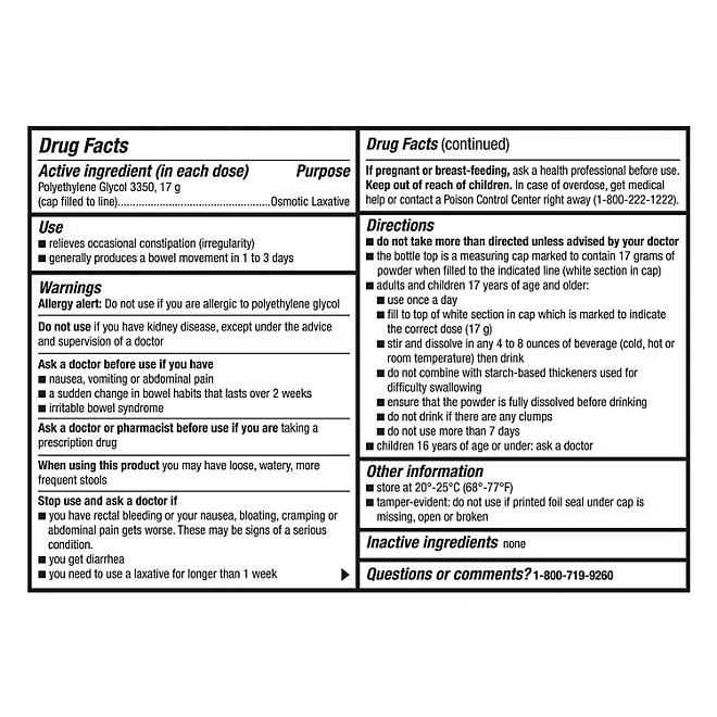 Member's Mark ClearLAX Polyethylene Glycol 3350 Powder, 17.9 oz., 3 pk. 3