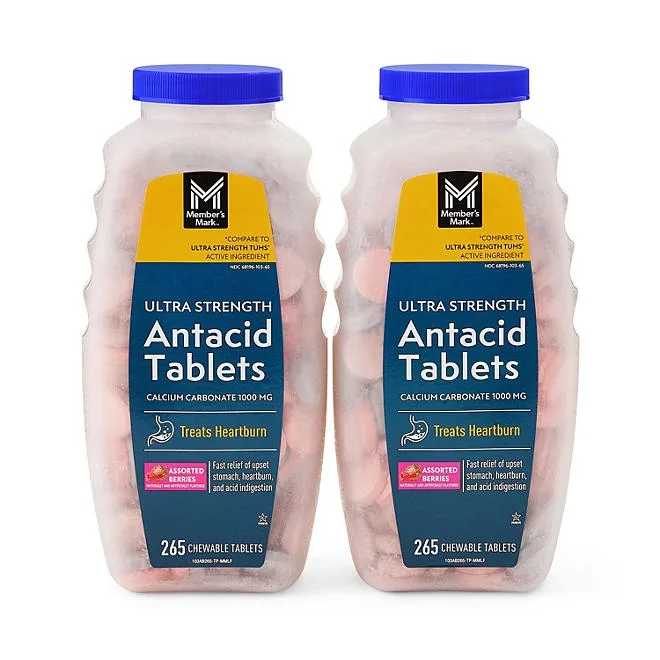 Member's Mark Ultra Strength Antacid Chewable Tablets, Assorted Berry, 265 ct./pk., 2 pk. 2