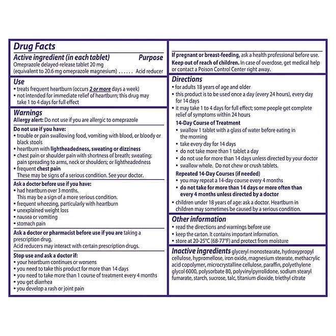 Prilosec OTC Heartburn & Acid Reducer Tablets, 20 mg, 42 ct. 3