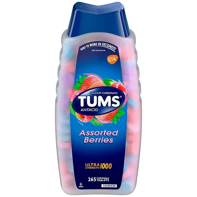 TUMS Ultra Strength Chewable Antacid Tablets, Assorted Berries, 265 ct. 2