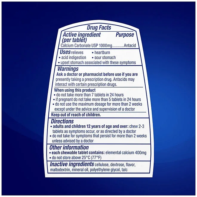 TUMS Ultra Strength Chewable Antacid Tablets, Assorted Berries, 265 ct. 3