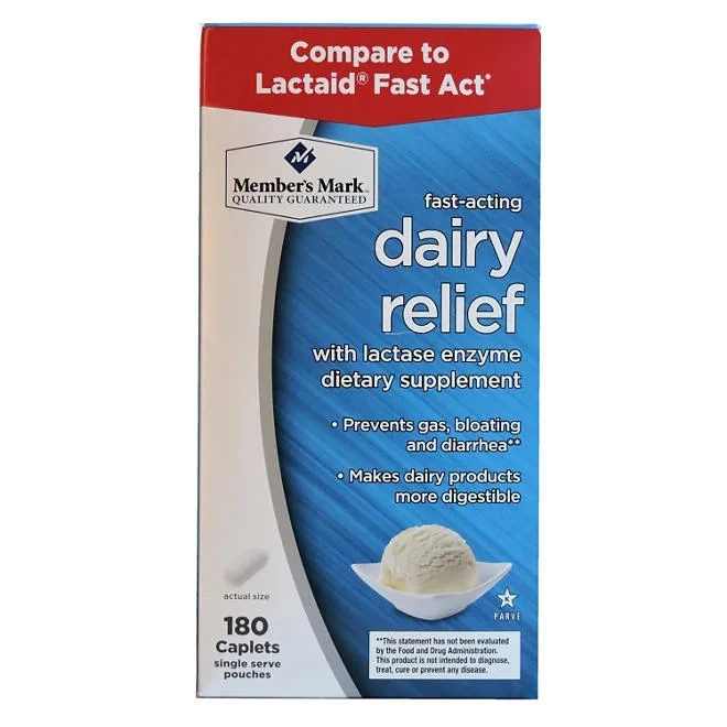 Member's Mark Fast-Acting Dairy Relief Caplets, 180 ct. 2