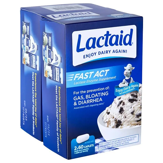 Lactaid Fast Act Lactose Intolerance Caplets, 120 ct. 3