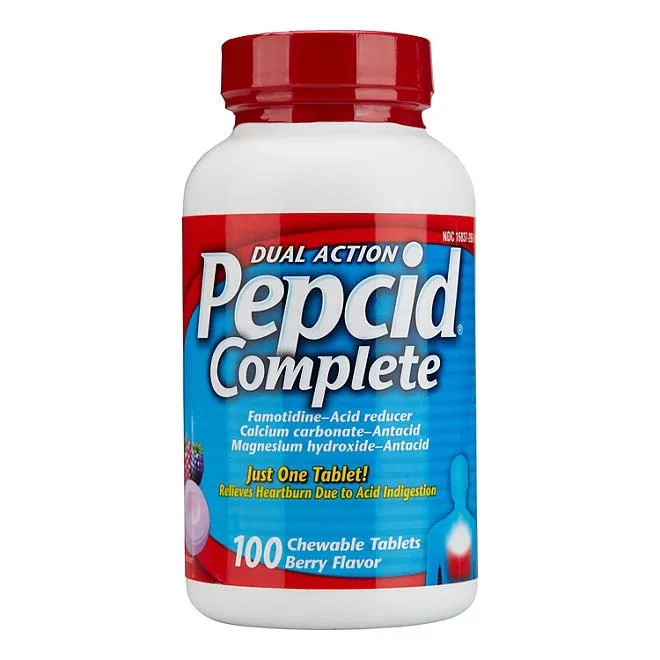 Pepcid Complete Acid Reducer + Antacid Chewable Tablets, Berry, 100 ct. 2