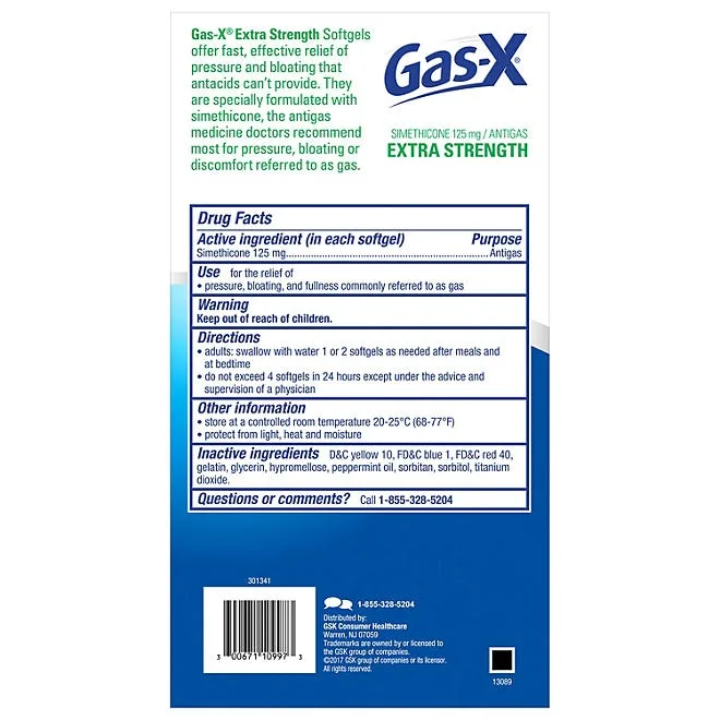 Gas-X Extra Strength Gas Relief Soft Gels, Simethicone 125 mg, 120 ct. 3