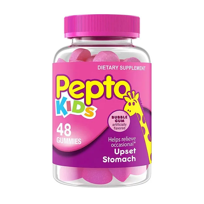 Pepto Kids Chewable Gummies, Bubble Gum, 48 ct. 2