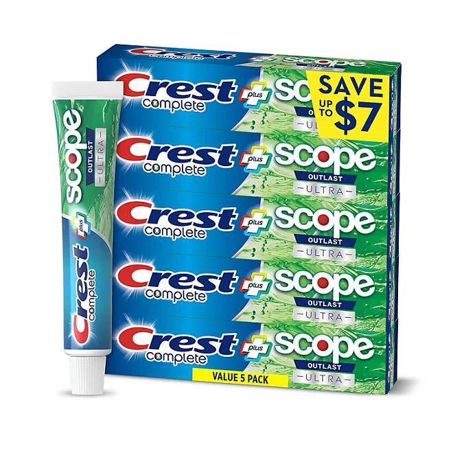 Crest Complete + Scope Outlast Ultra Toothpaste, 6.3 oz., 5 pk. 3