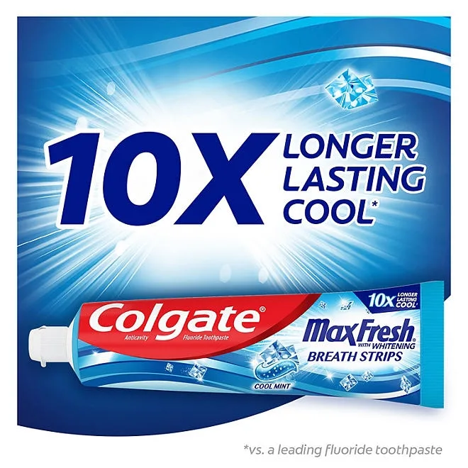 Colgate MaxFresh Toothpaste with Mini Breath Strips, Cool Mint, 7.3 oz., 5 pk 4