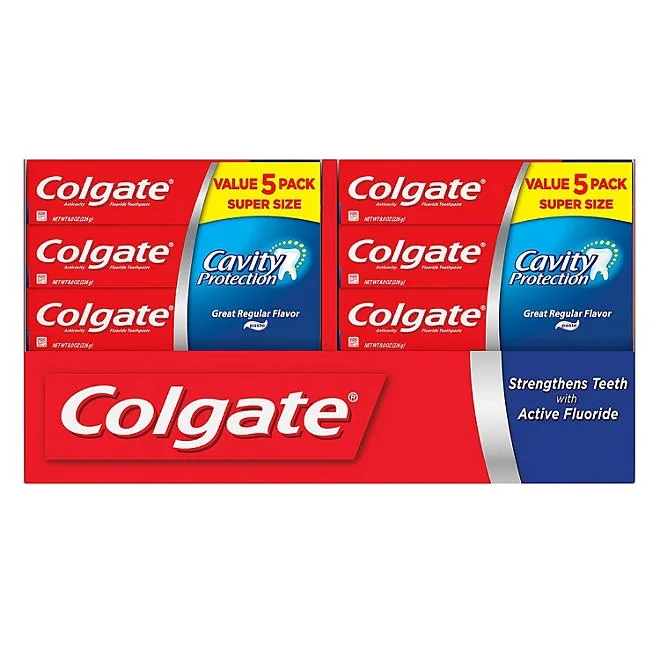 Colgate Cavity Protection Toothpaste with Fluoride, Regular Flavor, 8 oz., 5 pk. 5