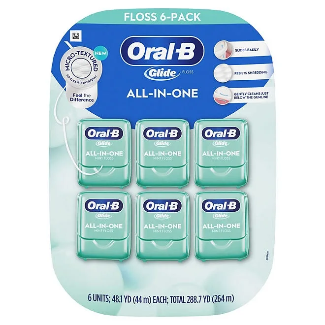 Oral-B Glide All-In-One Mint Flavor Dental Floss, 44 m, 6 pk. 2