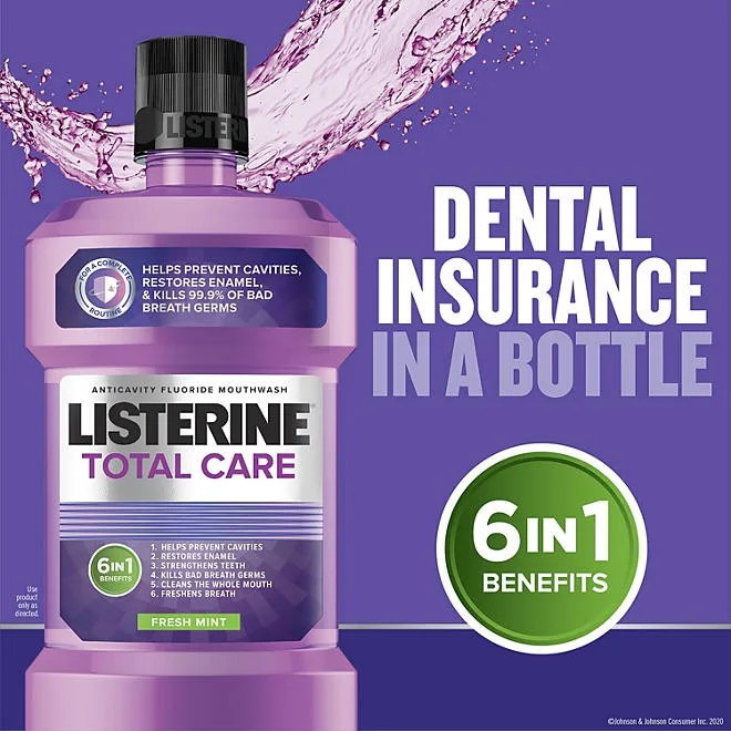 Listerine Total Care Fresh Mint Mouthwash, 33.8 fl. oz., 3 pk. 3