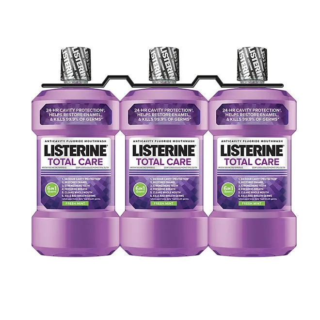 Listerine Total Care Fresh Mint Mouthwash, 33.8 fl. oz., 3 pk. 2