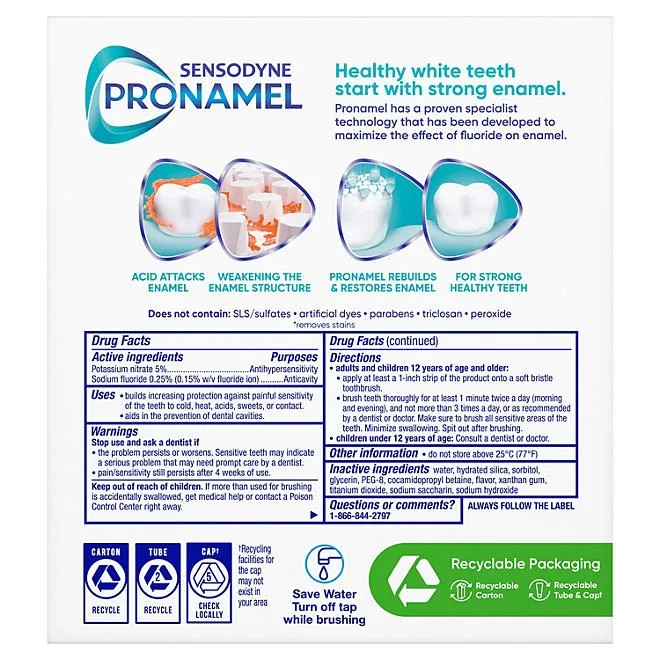 Sensodyne Pronamel Advanced Whitening Toothpaste, 6.5 oz., 4 pk. 3