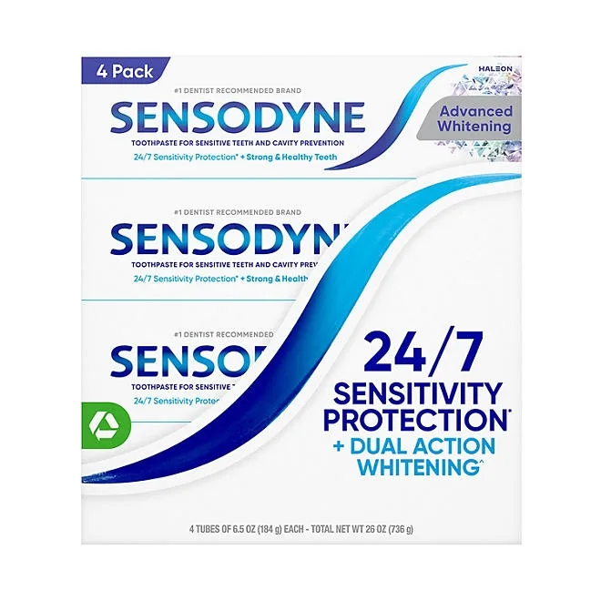 Sensodyne Advanced Whitening Toothpaste, 6.5 oz., 4 pk. 2