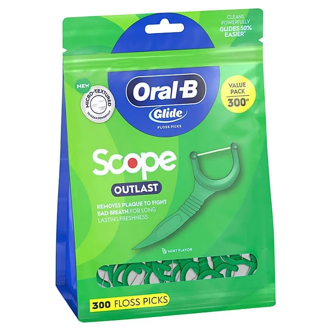Oral-B Glide Floss Picks, Scope Outlast, 300 ct. 2