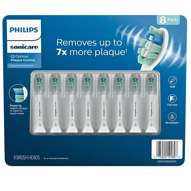 Philips Sonicare Optimal Plaque Control Replacement Brush Heads, 8 ct. 2