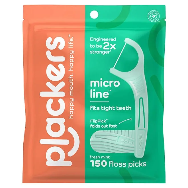 Plackers Micro Line Dental Floss Picks, Mint, 450 ct. 2