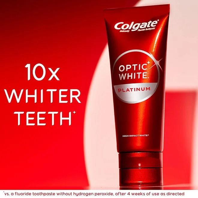 Colgate Optic White Platinum Teeth Whitening Toothpaste, 4.1 oz., 4 pk. 4