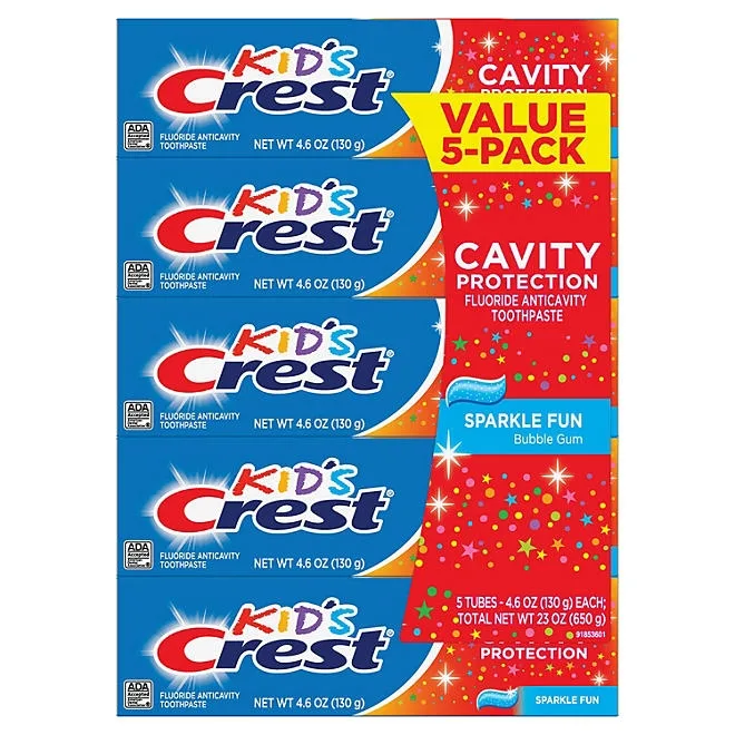 Crest Kid's Toothpaste, Sparkle Fun, 4.6 oz., 5 pk. 2