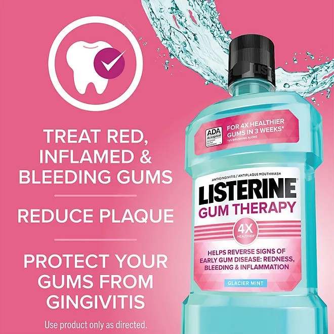 Listerine Gum Therapy Anti-Gingivitis Glacier Mint Mouthwash, 50.72 fl. oz., 2 pk. 5