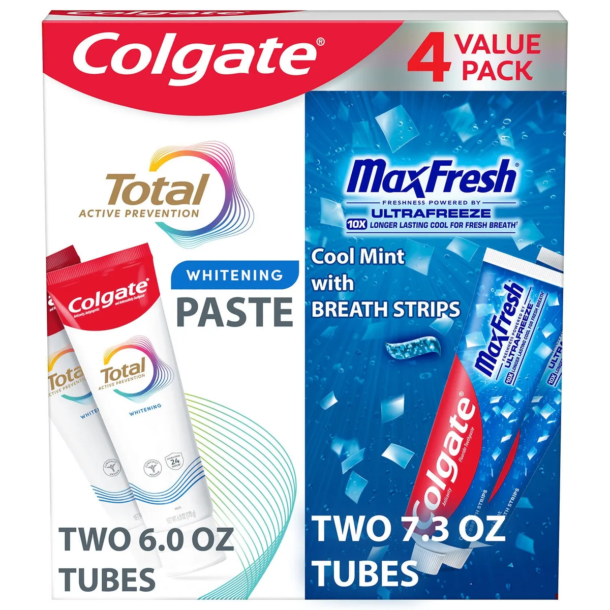 Colgate Total Whitening + Maxfresh Toothpaste, 26.6 oz., 4 pk.
