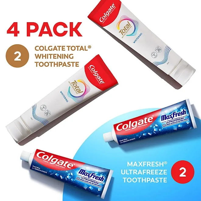 Colgate Total Whitening + Maxfresh Toothpaste, 26.6 oz., 4 pk. 5