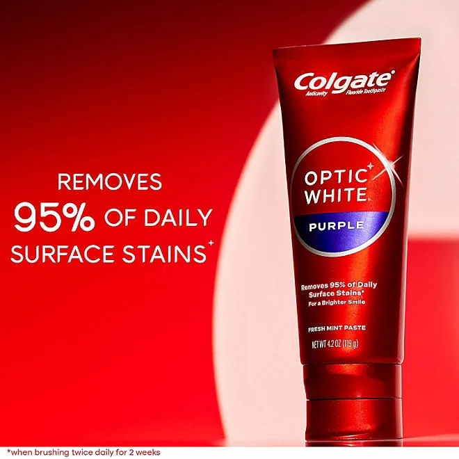 Colgate Optic White Purple Whitening Toothpaste, 4.2 oz., 4 pk. 4