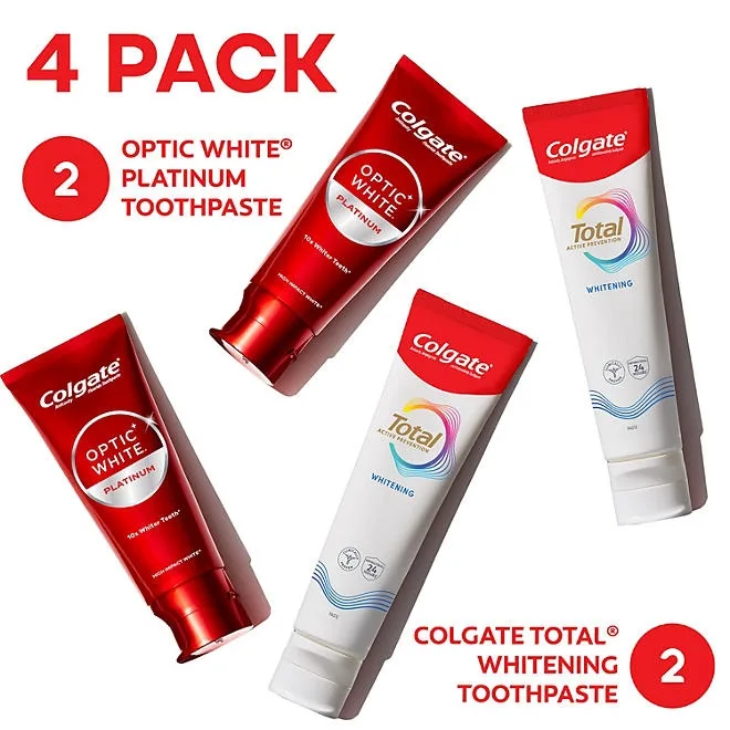 Colgate Total + Optic White Whitening Toothpaste, 20.2 oz., 4 pk. 5