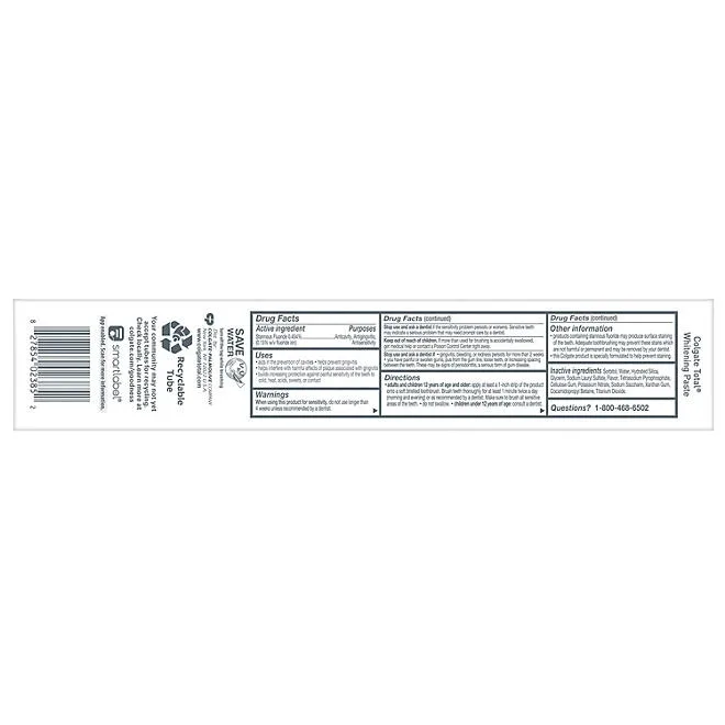 Colgate Total + Optic White Whitening Toothpaste, 20.2 oz., 4 pk. 3
