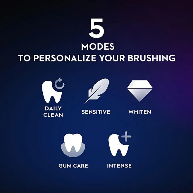 Oral-B iO Series 7 Electric Toothbrush, Purple Amethyst and Black Onyx, 2 pk., 4 Brush Heads 3