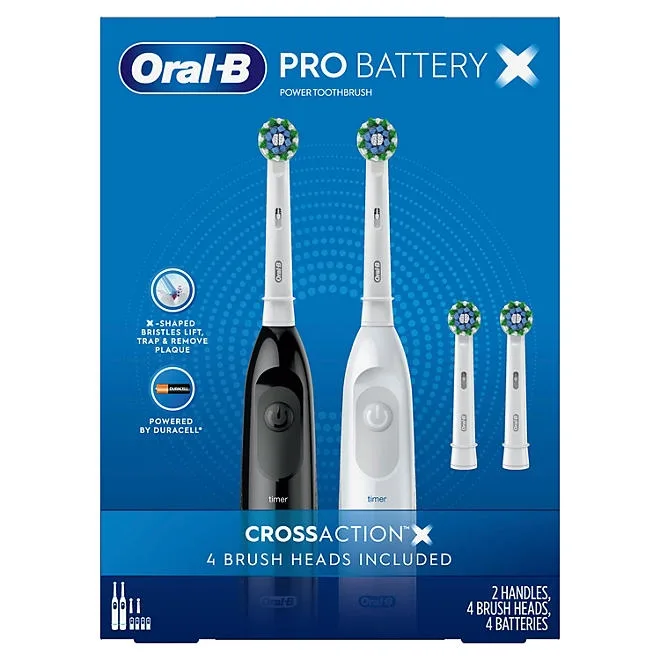 Oral-B Pro Advantage Battery-Powered Toothbrush, 2 Handles + 4 Brush Heads 2