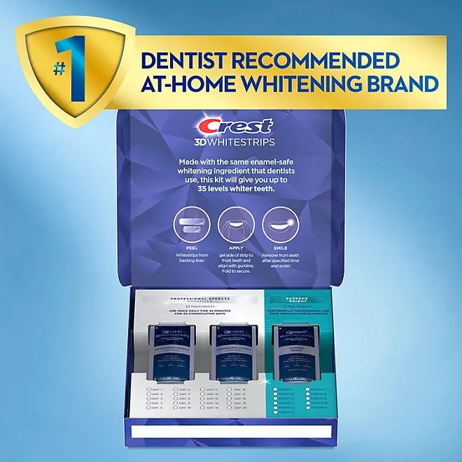 Crest 3D Whitestrips Professional Effects & Supreme Bright Whitening Kit 3