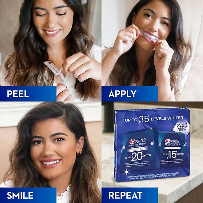 Crest 3D Whitestrips Professional Effects & Supreme Bright Whitening Kit 4