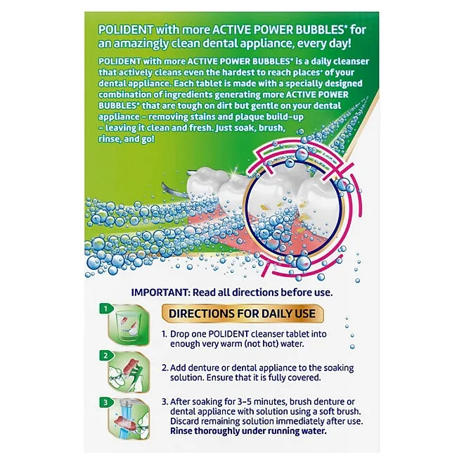 Polident Rapid Clean Dental Cleanser Tablets, 102 ct., 2 pk. 4