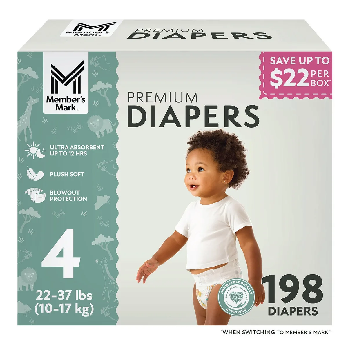 Member's Mark Premium Baby Diapers, Sizes: Newborn - 8 3