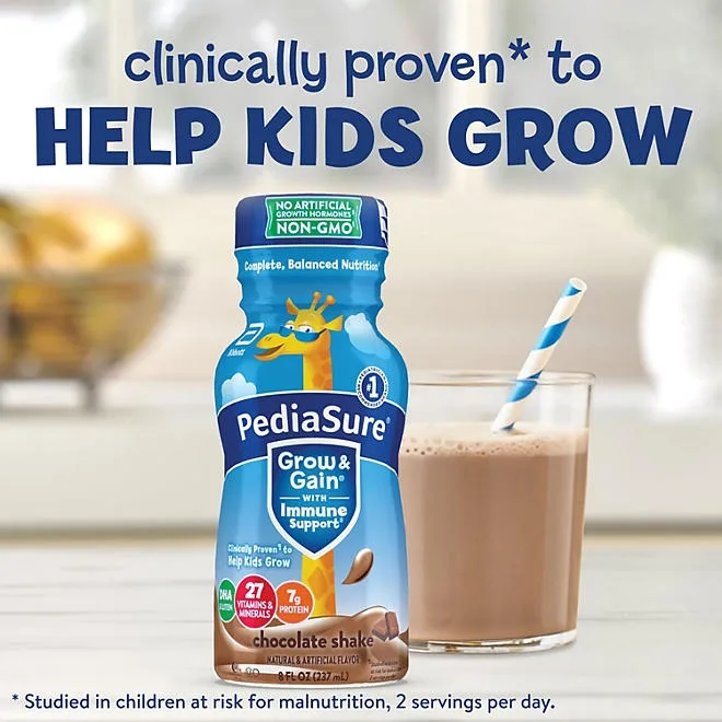 PediaSure Grow and Gain Nutrition Shake for Kids, Chocolate, 8 fl. oz., 24 pk. 4