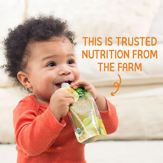 HappyBABY Organics Clearly Crafted Fruit & Oat Pouches, Variety Pack, 12 ct., 4 oz. 4