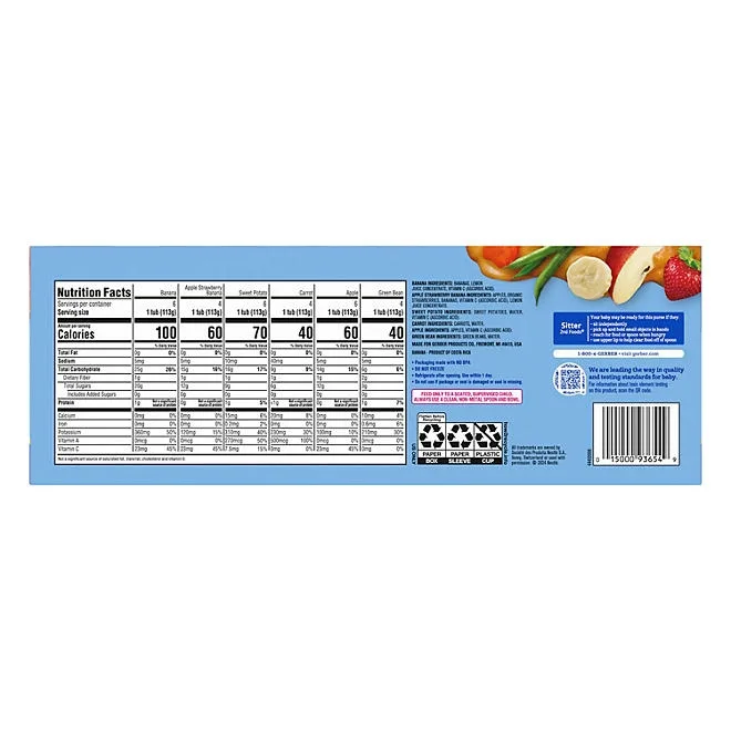 Gerber 2nd Foods Fruit & Veggie Variety Pack, 4 oz., 30 ct. 4