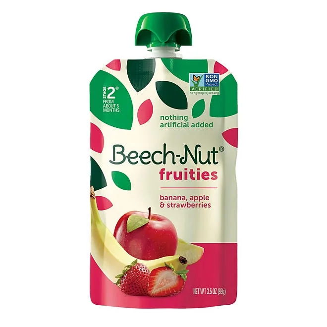 Beech-Nut Veggies and Fruities Stage 2 Baby Food Pouch, Variety Pack, 3.5 oz., 18 ct. 5