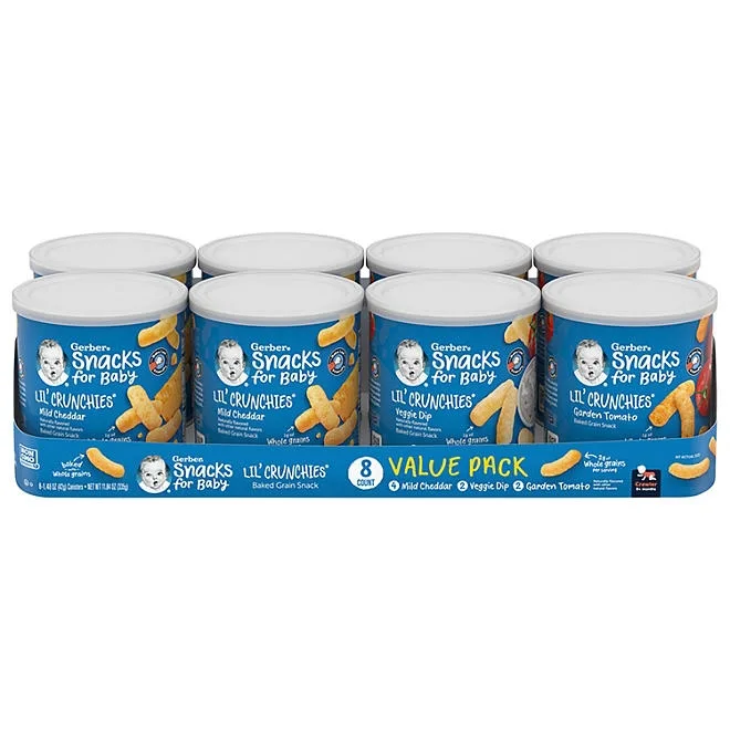 Gerber Lil' Crunchies Baked Grain Snack, Variety Pack, 1.48 oz., 8 ct. 2