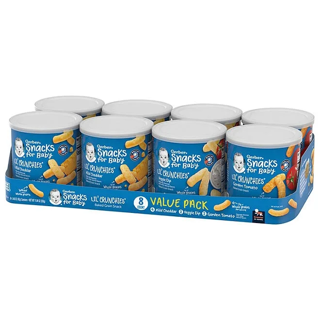 Gerber Lil' Crunchies Baked Grain Snack, Variety Pack, 1.48 oz., 8 ct. 4
