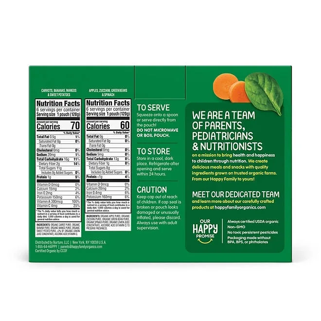 HappyTOT Organics Love My Veggies, Variety Pack, Stage 4 Pouch, 4.22 oz., 12 ct. 3
